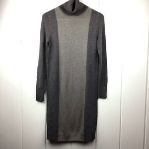 Adrienne Vittadini Sweater Dress Cashmere Brown & Tan Tunic, Size - XS
